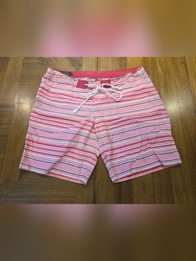 Pendleton Boardshorts Swimming Shorts Sz 40 Pink Red Striped Swim Surf Trunks
